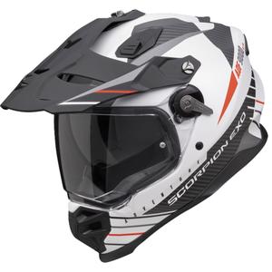 Enduro-Helm Scorpion ADF-9000 Air Feat mattweiß-schwarz-rot