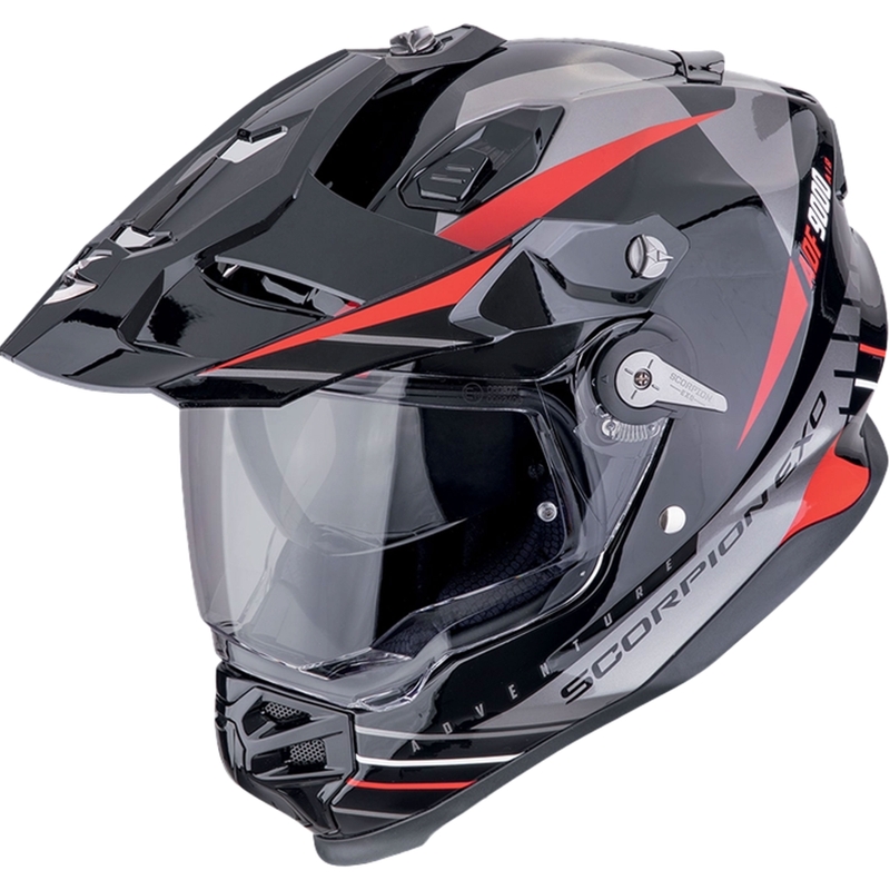 Endurohelm Scorpion ADF-9000 Air Feat schwarz-silber-rot