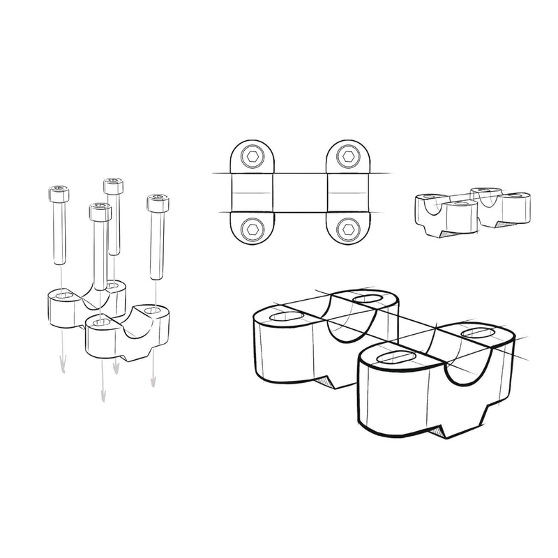 Risers PUIG silber height 25mm, d 39mm