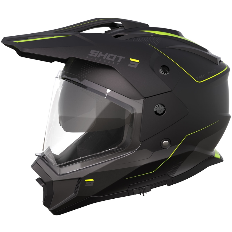 Enduro-Motorradhelm Shot Trek Max Vision Rally mattschwarz-fluogelb
