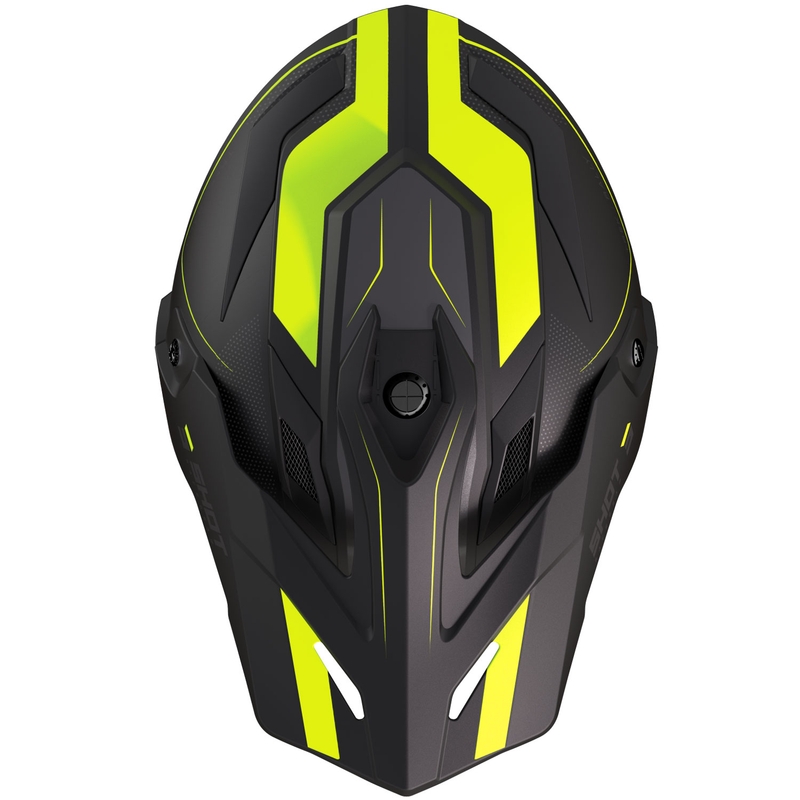 Enduro-Motorradhelm Shot Trek Max Vision Rally mattschwarz-fluogelb