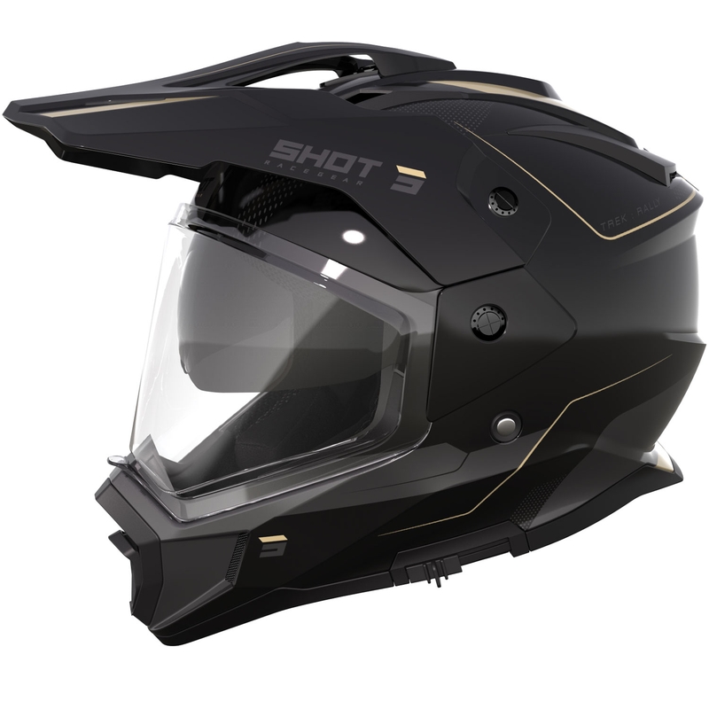 Enduro-Motorradhelm Shot Trek Max Vision Rally glänzend schwarz-sand