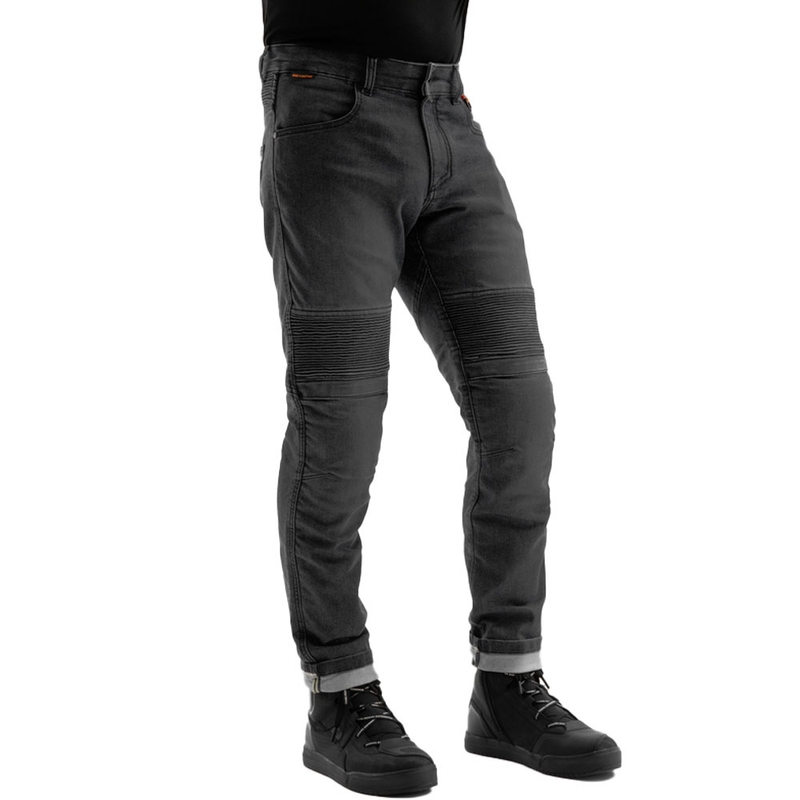 Verlängerte Motorradjeans Rebelhorn Revolt Monolayer Schwarz