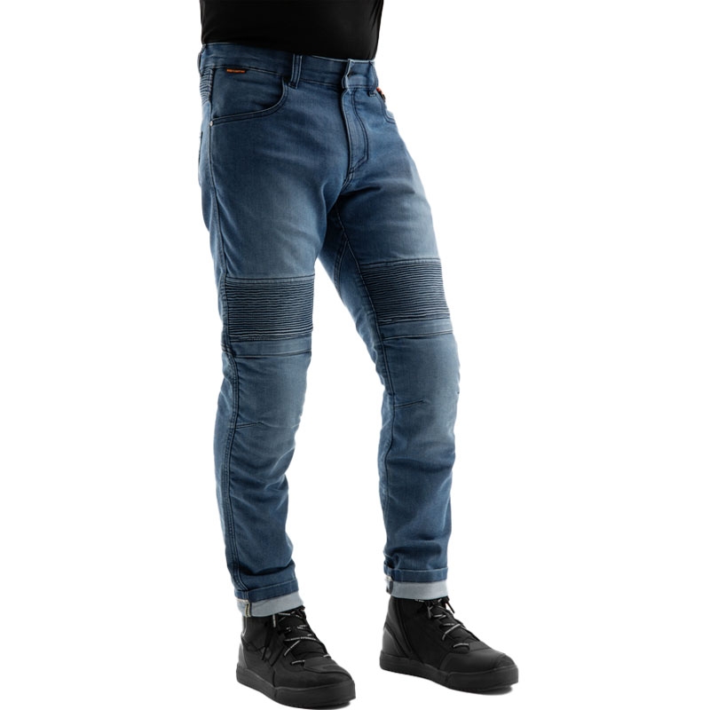 Rebelhorn Revolt Monolayer Motorradjeans verwaschenes Blau