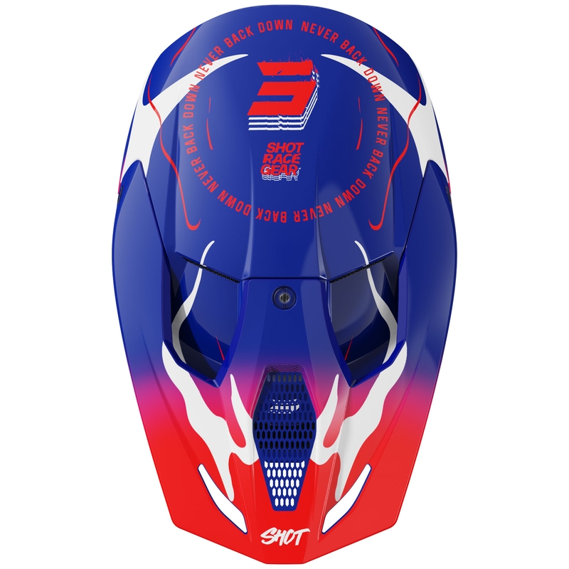 Kinder Motocrosshelm Shot Furious Beast Glänzend Blau-Rot