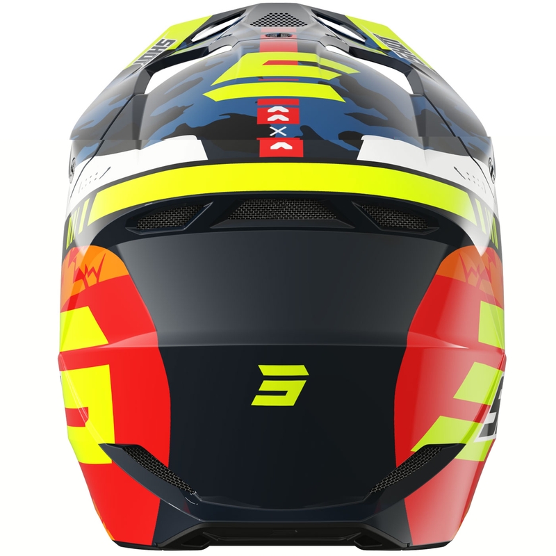 Motocross-Helm Shot Furious Flash glänzend blau-fluo gelb
