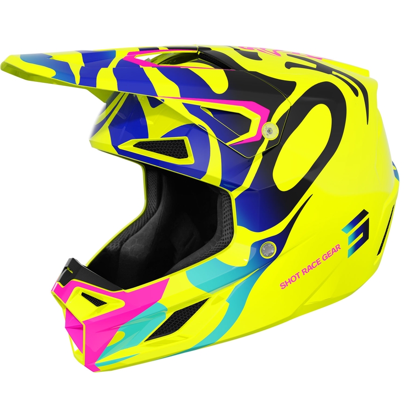 Shot Speed Ghost Kinder Motocross Helm Shiny Fluo Gelb