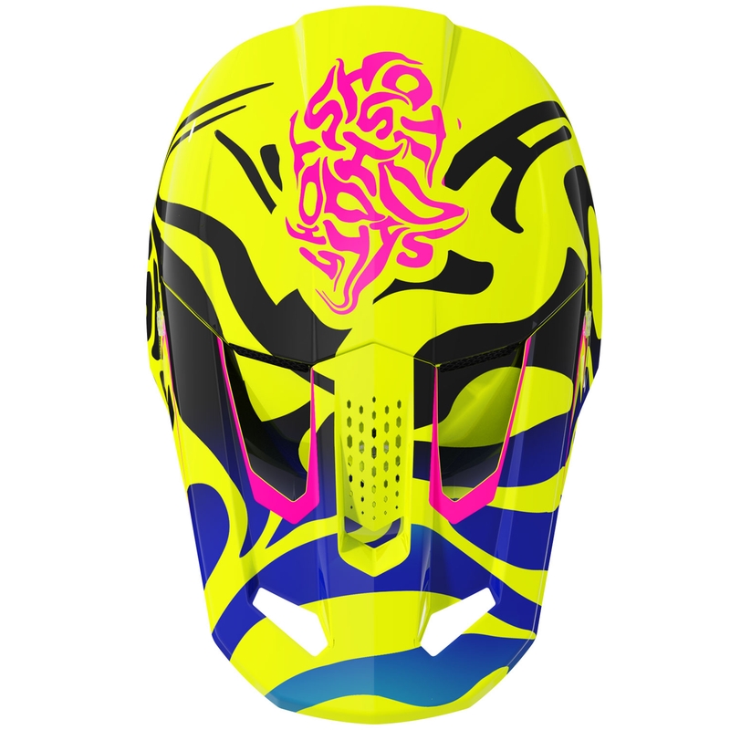 Shot Speed Ghost Kinder Motocross Helm Shiny Fluo Gelb
