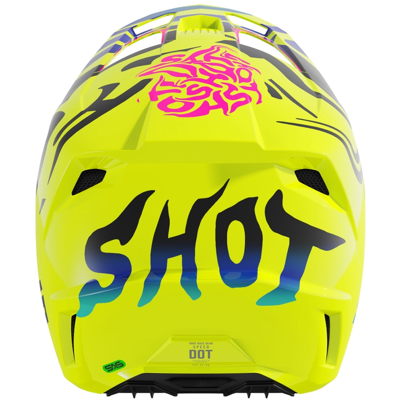 Shot Speed Ghost Kinder Motocross Helm Shiny Fluo Gelb