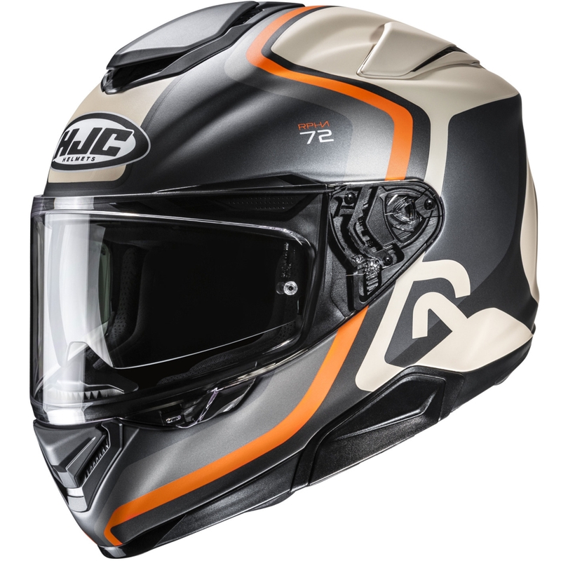 Integralhelm Motorrad HJC RPHA 72 Ernem MC7SF schwarz-beige-orange