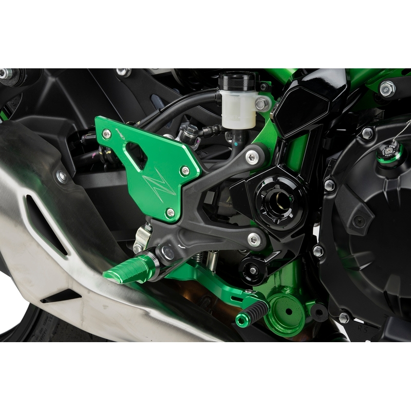 Heel plates PUIG grün für KAWASAKI Z 900 2023-2026