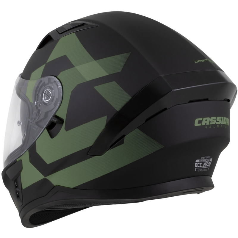 Cassida Orbit Grind Integralhelm Motorrad mattschwarz-dunkelgrün