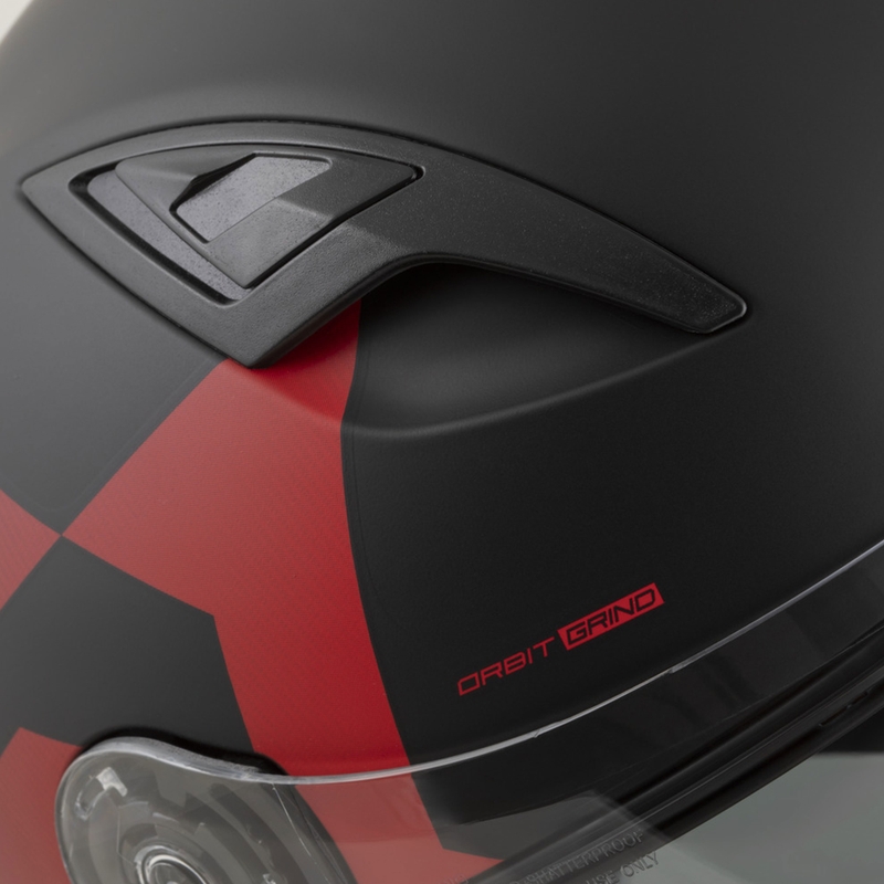 Cassida Orbit Grind Motorrad Integralhelm matt schwarz-rot