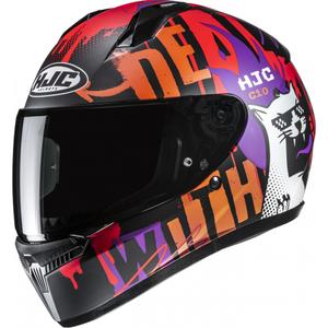 Kinder-Integralhelm HJC C10 Fop MC7SF schwarz-orange-lila