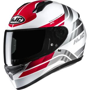 Integralhelm Motorrad HJC C10 Hiper MC1 weiß-grau-rot