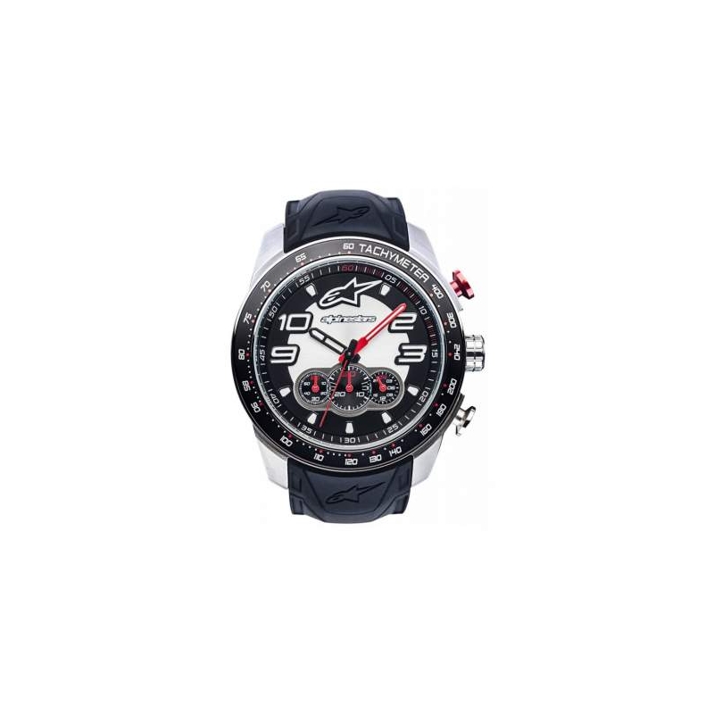 Alpinestars Tech Chrono Steel schwarz und rot Uhr