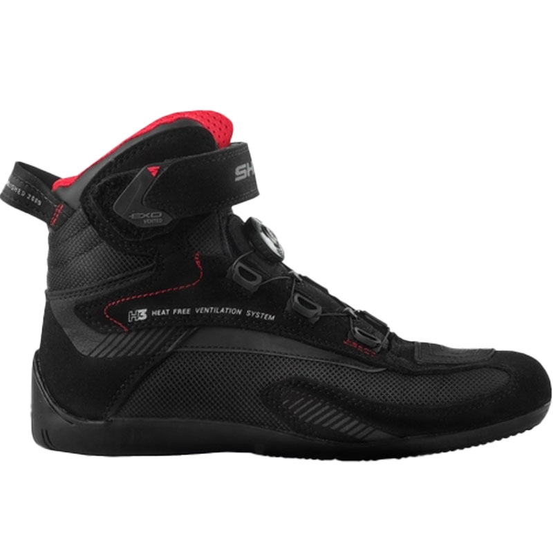 Shima Exo Vented Damen-Motorradstiefel, schwarz-grau-rot