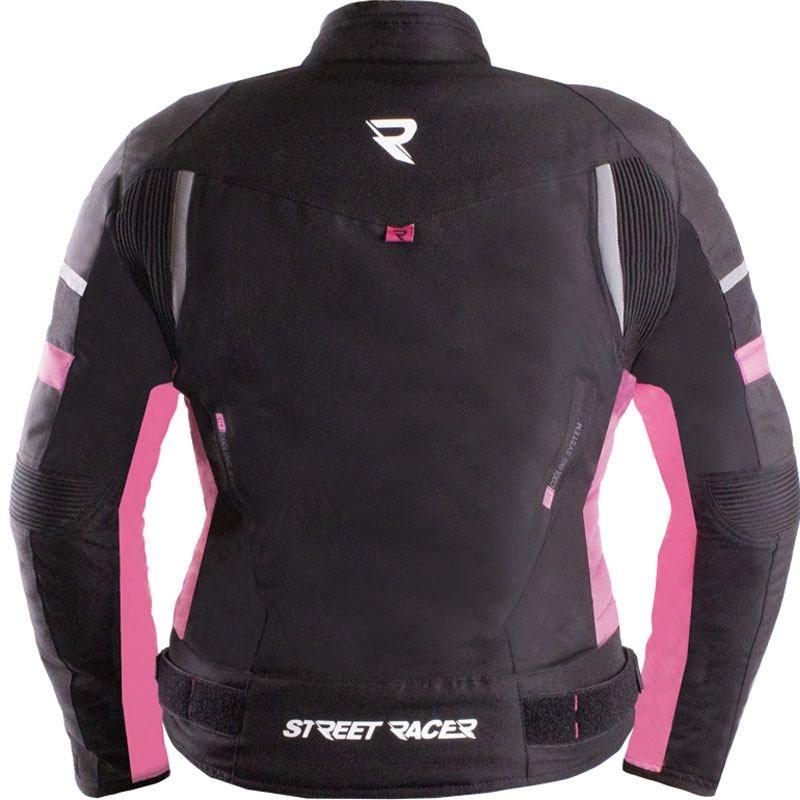 Damen Motorradjacke Street Racer Betty II schwarz-pink