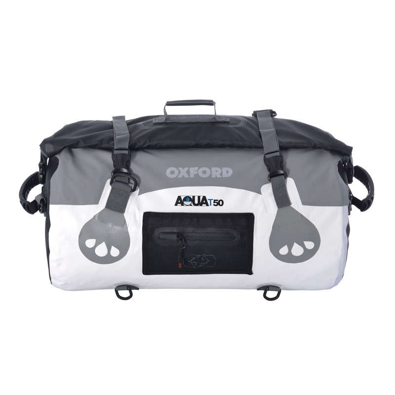 Wasserdichte Oxford Aqua50 Rolltasche weiß-grau