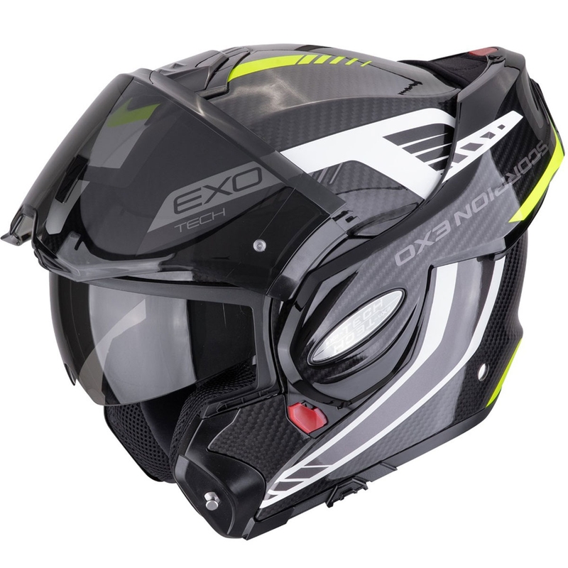 Scorpion EXO-TECH EVO CARBON COSY Klapphelm für Motorräder, schwarz-fluoreszierend gelb