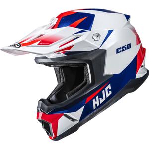Motocrosshelm HJC C50 Slide MC21 weiß-blau-rot