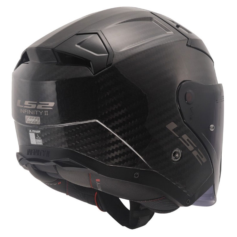 Jet-Motorradhelm LS2 OF603 Infinity II Carbon-06 schwarz glänzend