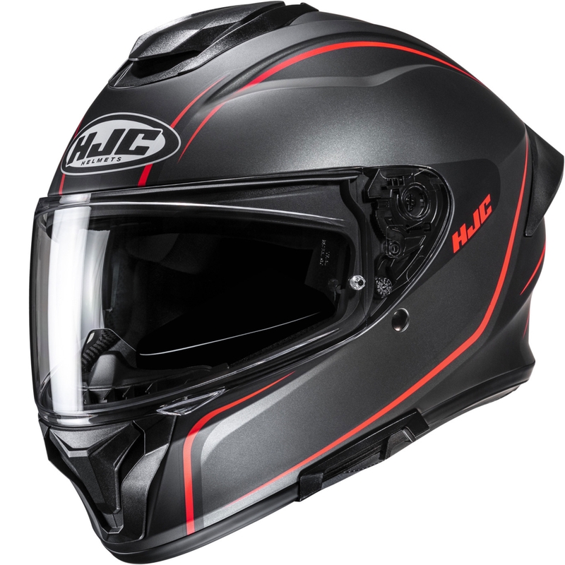 Integralhelm Motorrad HJC C71 Quez MC1SF schwarz-rot