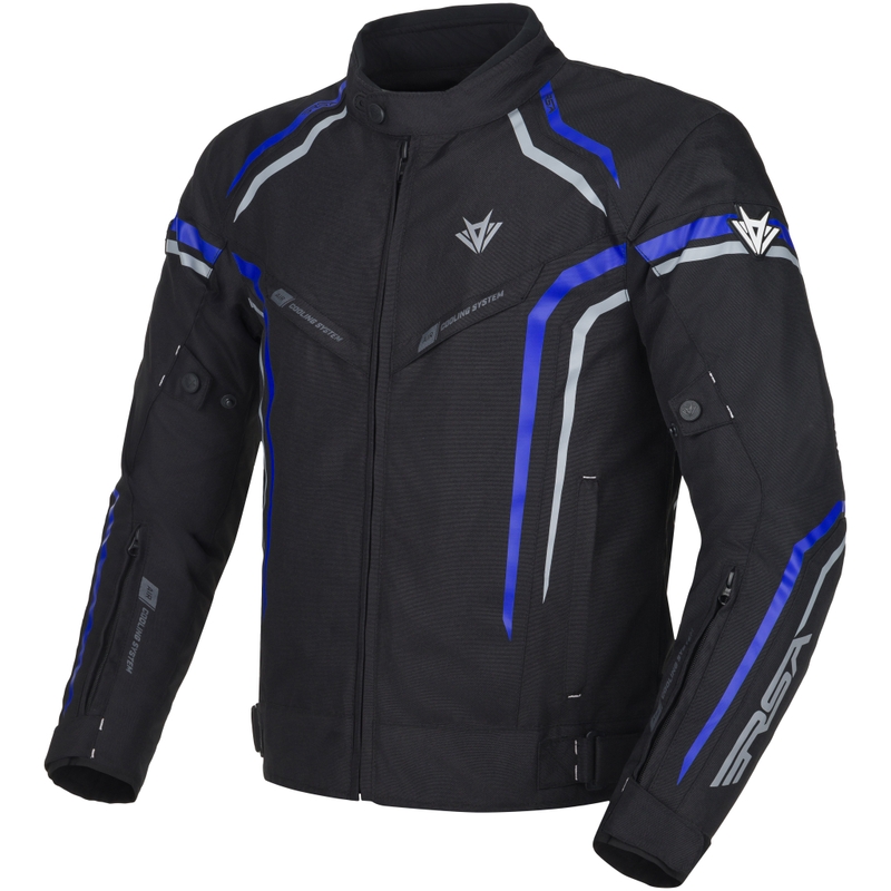 RSA Compact 2 Motorradjacke schwarz-grau-blau