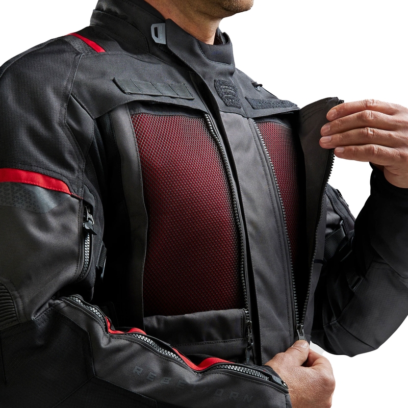 Rebelhorn Cubby V Motorradjacke schwarz-anthrazit-rot