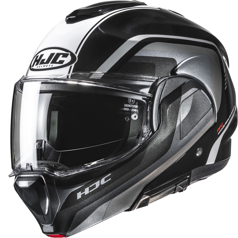 Klapphelm Motorrad HJC F100 Reff MC21 schwarz-silber-weiß