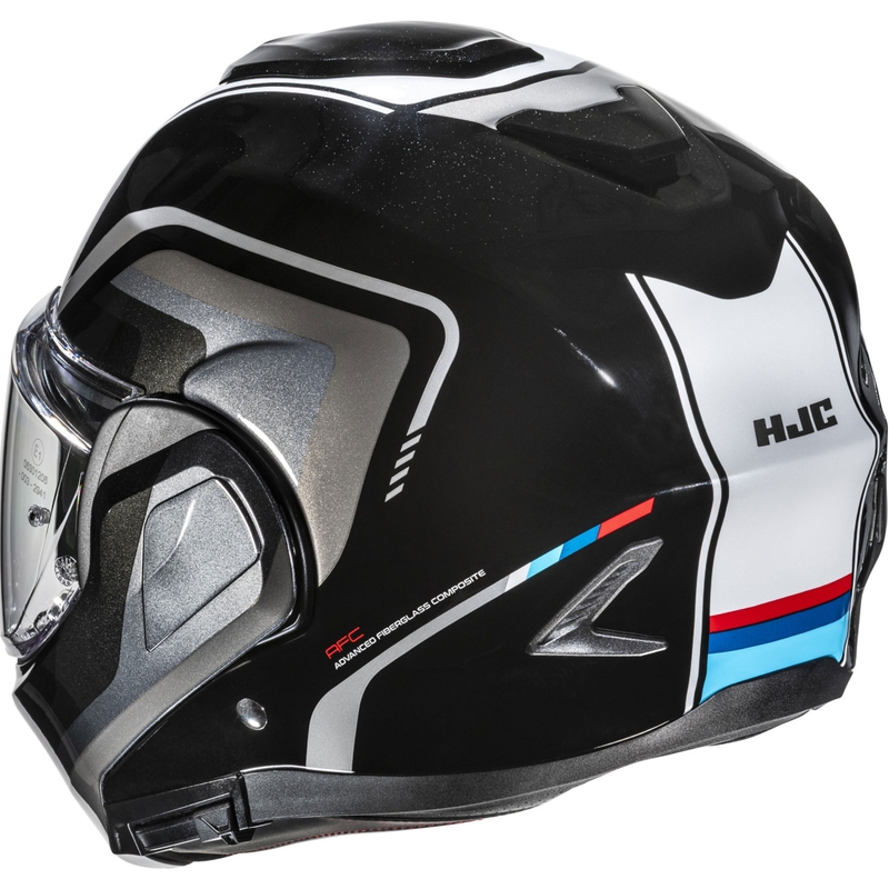 Klapphelm Motorrad HJC F100 Reff MC21 schwarz-silber-weiß