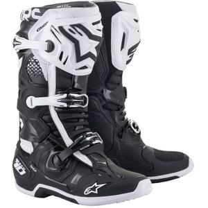 Alpinestars Tech 10 Motorradstiefel schwarz und weiß