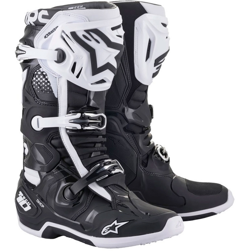Alpinestars Tech 10 Motorradstiefel schwarz und weiß