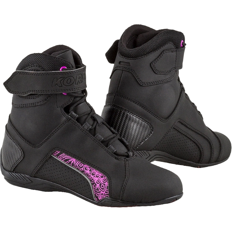 Kore Velcro 2.0 Motorradstiefel für Frauen Schwarz und Lila