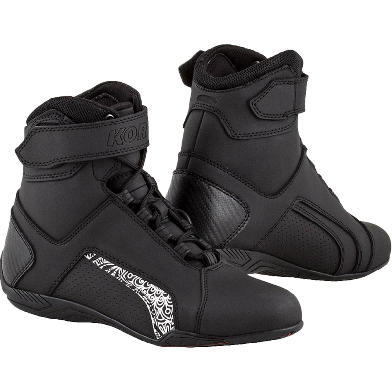 Kore Velcro 2.0 Motorradstiefel für Frauen in Schwarz und Weiß