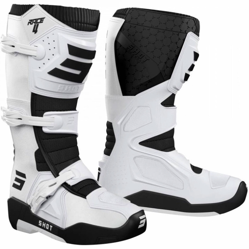Shot Race 4 Motocross-Stiefel weiß