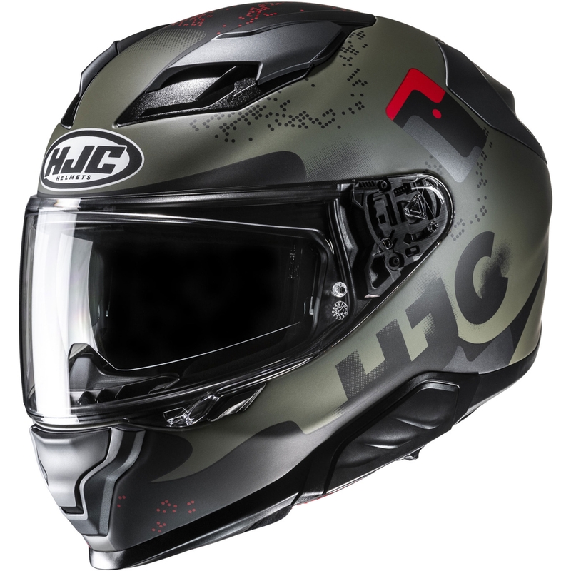 Integralhelm Motorrad HJC F71 Faco MC1SF khaki-schwarz