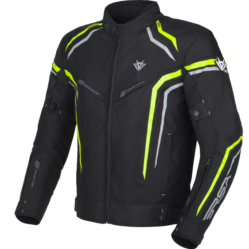 RSA Compact 2 Motorradjacke schwarz-grau-neongelb