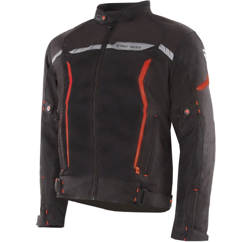Street Racer Flex Air Motorradjacke schwarz-rot