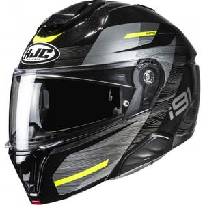 Klapphelm Motorrad HJC i91 Dusk MC3H schwarz-grau-fluogelb