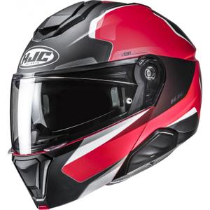 Motorrad-Klapphelm HJC i91 Felio MC1SF schwarz-rot-weiß