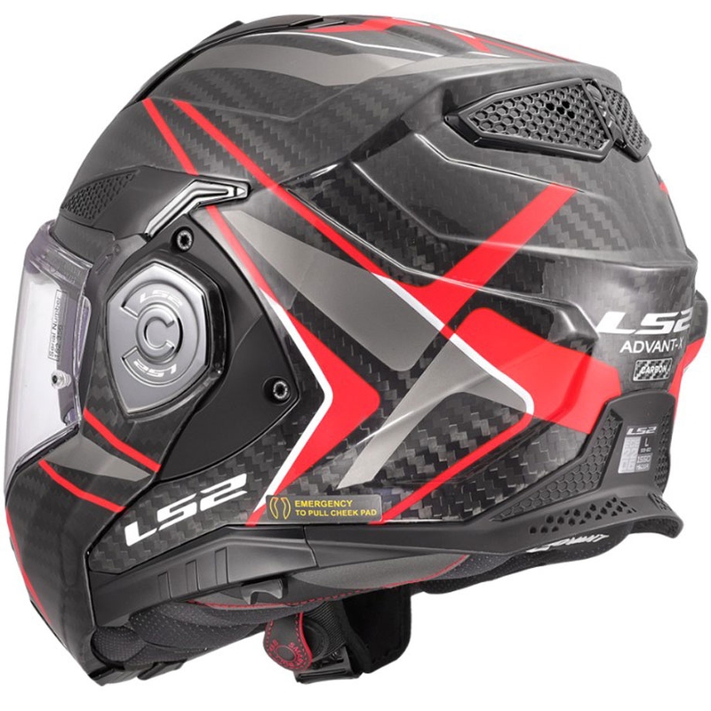 Motorrad-Klapphelm LS2 FF901 Advant XC Future II schwarz-rot