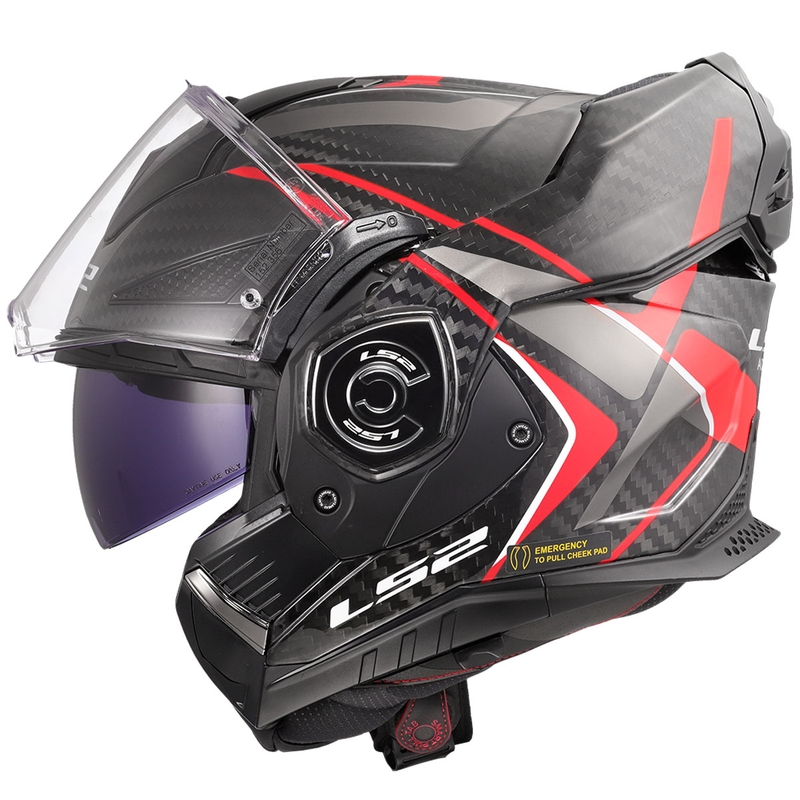 Motorrad-Klapphelm LS2 FF901 Advant XC Future II schwarz-rot
