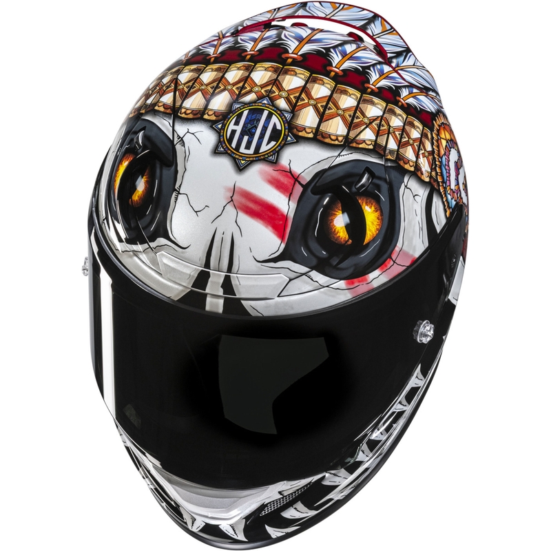 HJC RPHA 12 Skully MC1 Integralhelm Motorrad weiß-rot