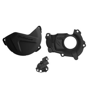 Clutch and ignition cover protector kit POLISPORT 90947 schwarz