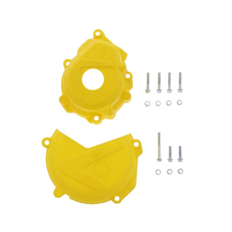 Clutch and ignition cover protector kit POLISPORT gelb