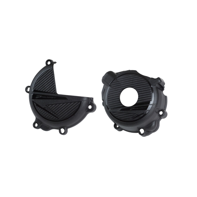 Clutch and ignition cover protector kit POLISPORT schwarz