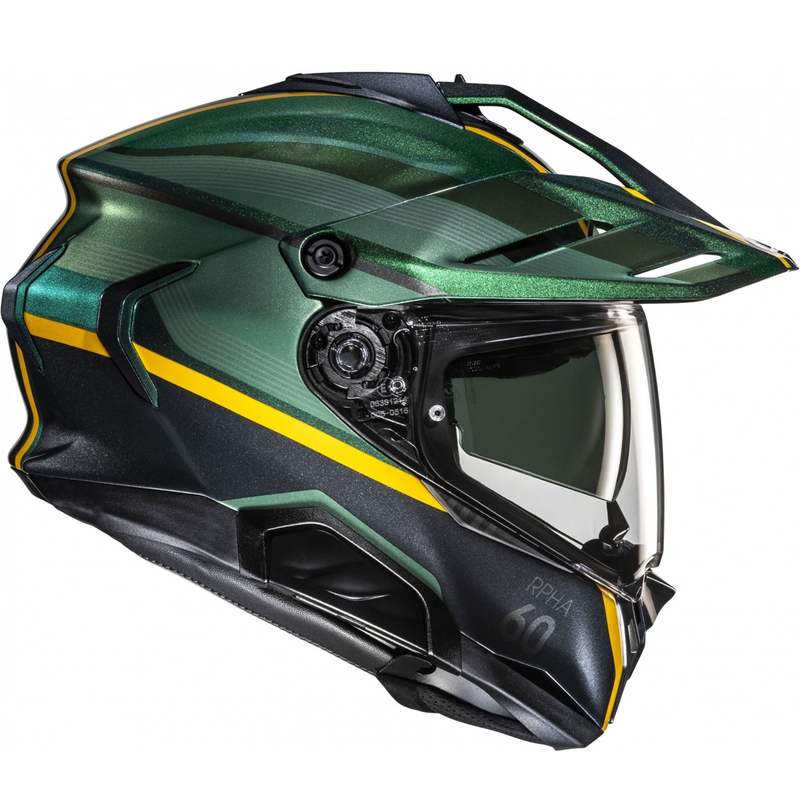 Enduro Motorradhelm HJC RPHA 60 Arbre MC4 grün-schwarz-gelb