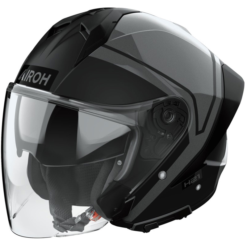 Jet-Motorradhelm Airoh H21 Square matt-glänzend schwarz-grau