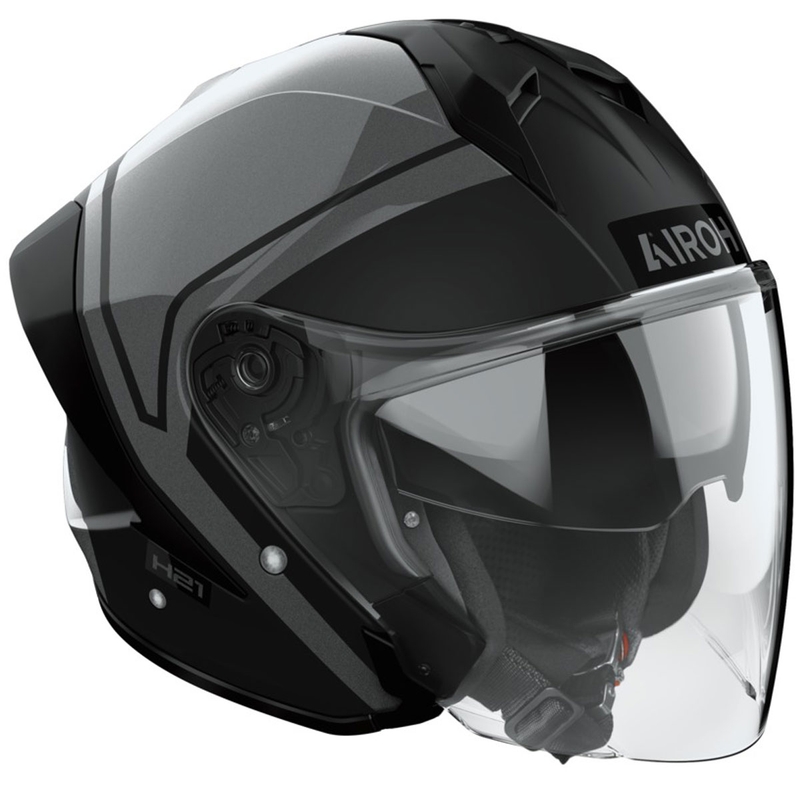 Jet-Motorradhelm Airoh H21 Square matt-glänzend schwarz-grau